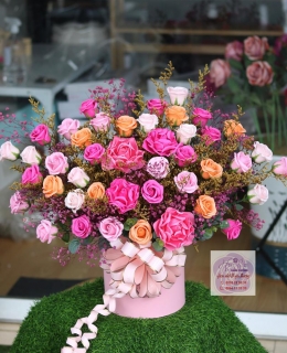 Hoa Hồng 5cm, hoa sap thom binh duong, hoa hướng dương sáp, hồng ecuador sáp, hoa khô