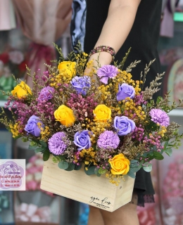 Hoa sáp màu Kết hợp, hoa sap thom binh duong, hoa sáp cao cấp, hoa sáp,hoa sáp quà tặng