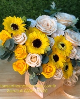 Hoa sáp màu Vàng, hoa sap thom binh duong, hoa sáp cao cấp, hoa sáp,hoa sáp quà tặng