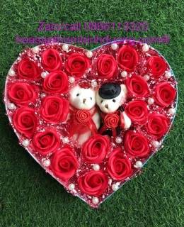 Hoa Hộp trái tim, hoa sap thom binh duong, hoa sáp cao cấp, hoa sáp quà tặng, hoa sáp dịp lễ, hoa sáp tặng sinh nhật